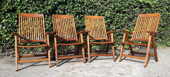 Image 1 of 4x Chaises pliantes Teak & Garden