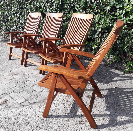 Image 1 of 4x Chaises pliantes Teak & Garden