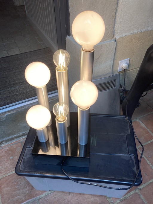 Table Lamp, 6 Bulbs Italian Work Space Age 70