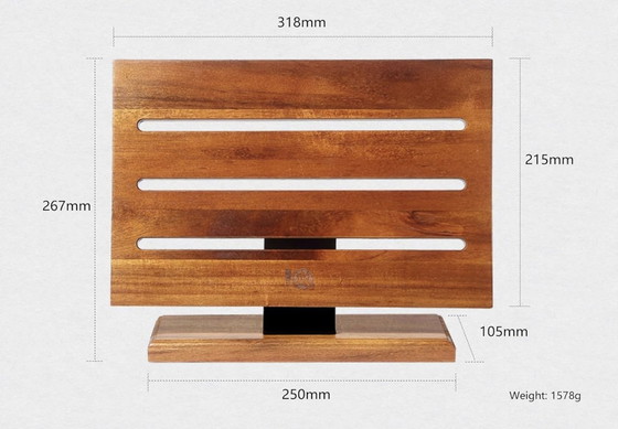 Image 1 of Japanese Acacia Wood Magnetic Knife Holder