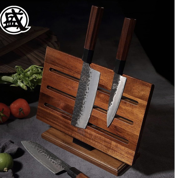 Image 1 of Japanese Acacia Wood Magnetic Knife Holder