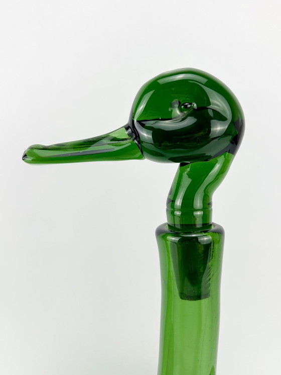 Image 1 of Gio Ponti - Carafe With Duck And Rooster - Empoli Glass