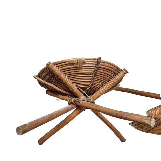 Image 1 of Vintage African Rattan Stools