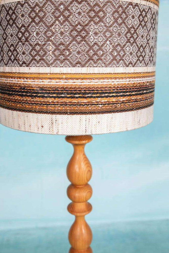 Image 1 of Lampadaire vintage en bois 1960s/70s, bohème scandinave