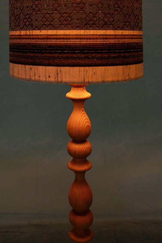 Image 1 of Lampadaire vintage en bois 1960s/70s, bohème scandinave