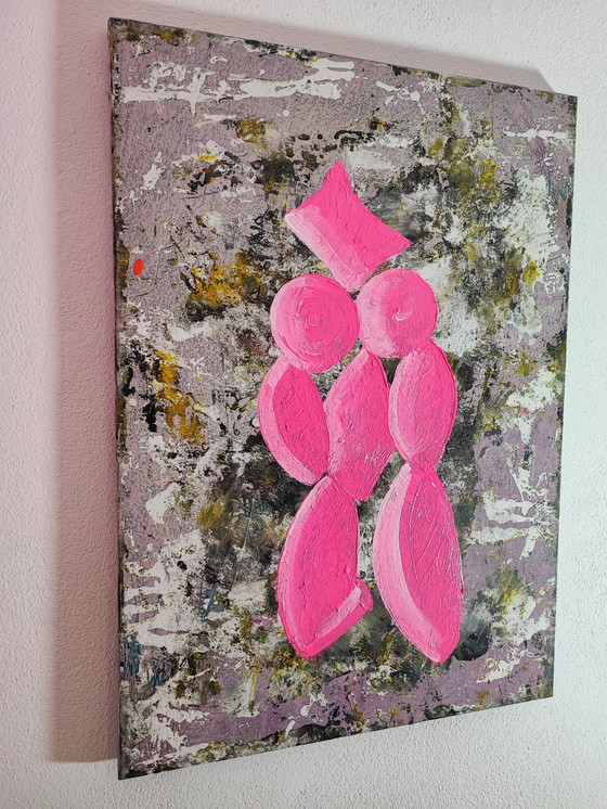 Image 1 of Art Painting Signed T. G. Kellnberger Xxl Pop Art Deco