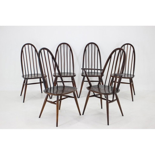 Set of 6 vintage beechwood dining chairs, Denmark 1960s