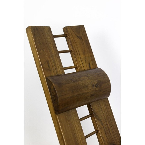 Image 1 of Poltrona vintage africanista in legno di olmo di Marcel Ramond, 1980