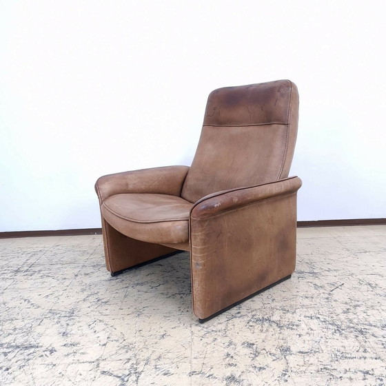 Image 1 of De Sede DS 50 fauteuil en cuir véritable en cognac fonction relax #13418