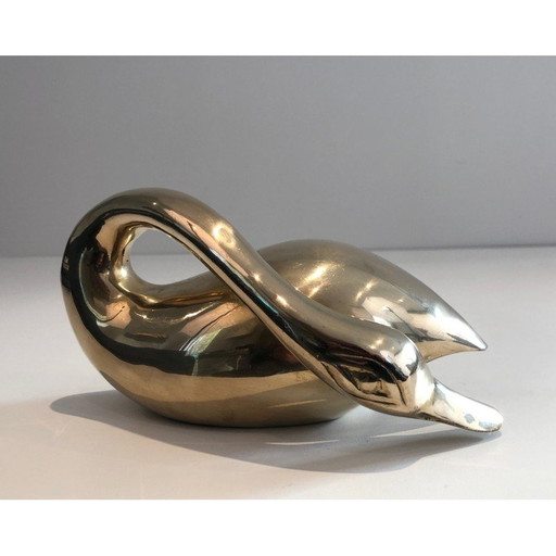 Vintage brass decorative duck, 1970