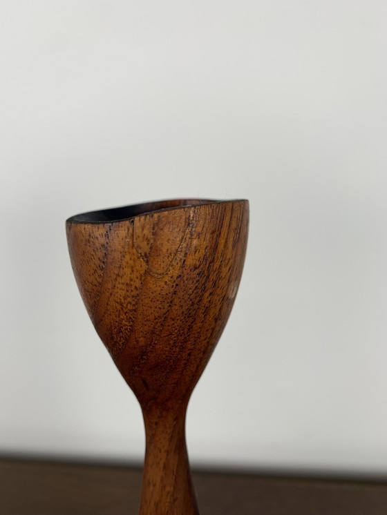 Image 1 of Teak Candle Holder Duo, Circa 1960, Denmark