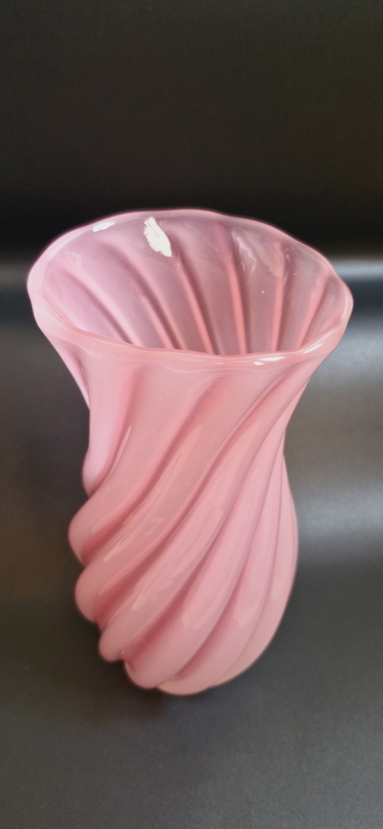 Image 1 of 50 Archimede Seguso Signed Murano Glass Pink Opaline Vase 