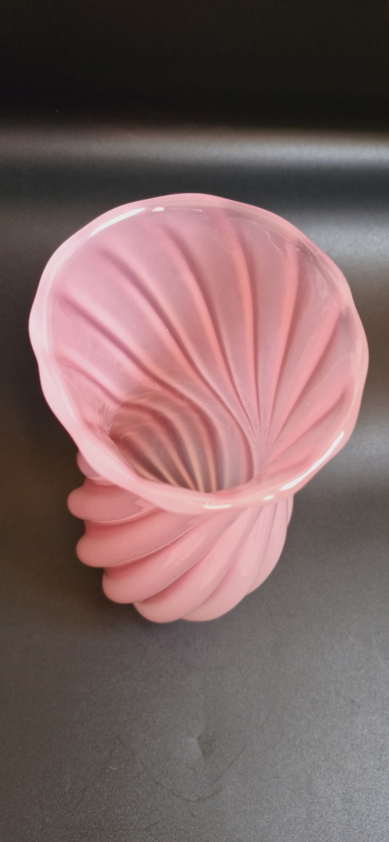 Image 1 of 50 Archimede Seguso Signed Murano Glass Pink Opaline Vase 