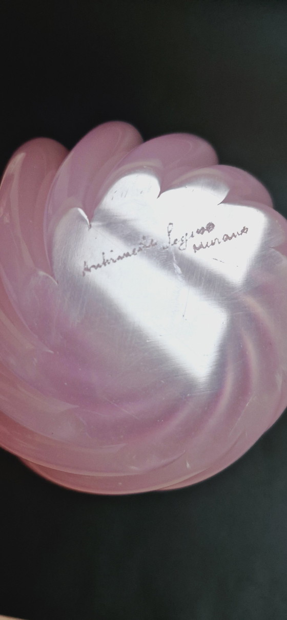 Image 1 of 50 Archimede Seguso Signed Murano Glass Pink Opaline Vase 