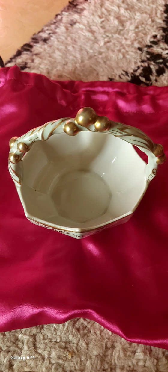 Image 1 of Small Limoges Porcelain Basket 30/40's