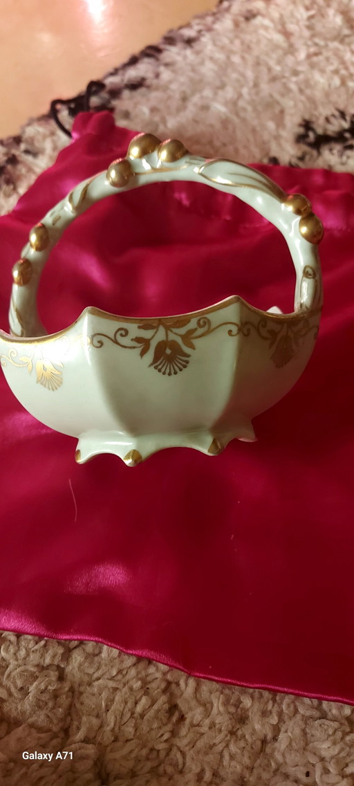 Small Limoges Porcelain Basket 30/40's