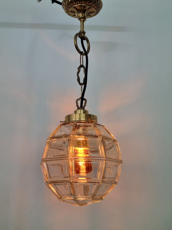 Image 1 of Lampe Glashütte limburg avec suspension en laiton