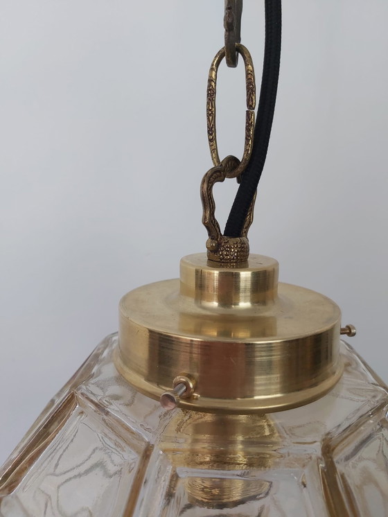 Image 1 of Lampe Glashütte limburg avec suspension en laiton