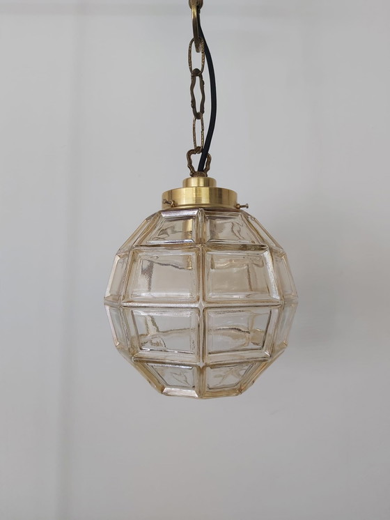 Image 1 of Lampe Glashütte limburg avec suspension en laiton