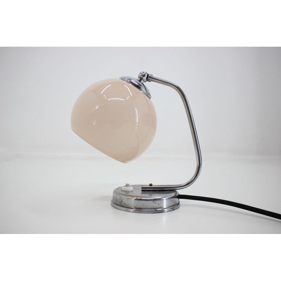 Image 1 of Vintage steel and glass lamp, Czechoslovakia 1930