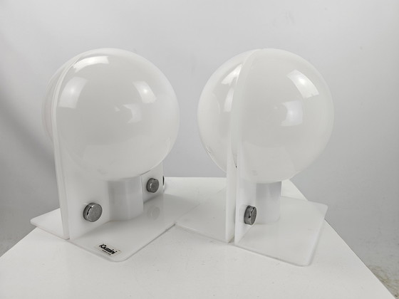 Image 1 of Set of Table Lamps White Guzzini Model Sirio From Brazzoli