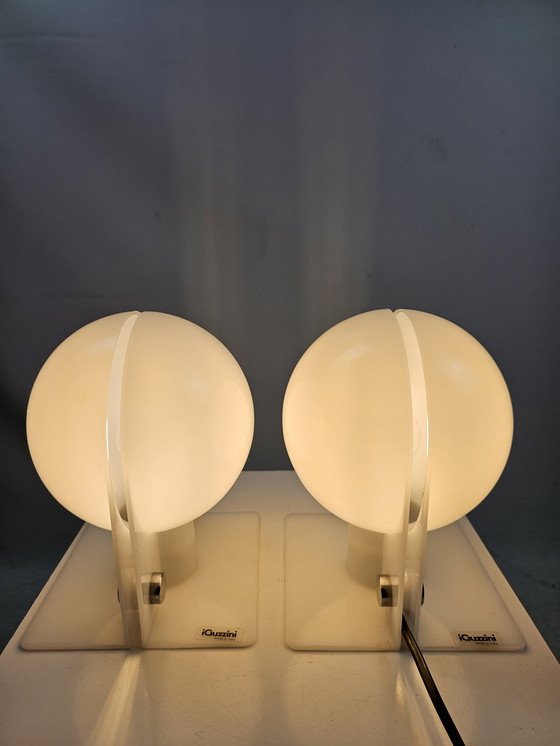 Image 1 of Set of Table Lamps White Guzzini Model Sirio From Brazzoli