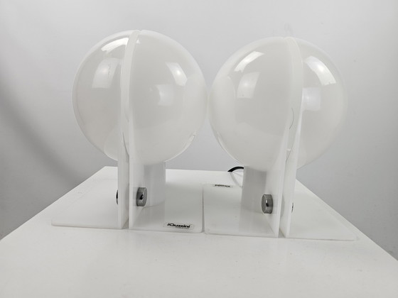 Image 1 of Set of Table Lamps White Guzzini Model Sirio From Brazzoli