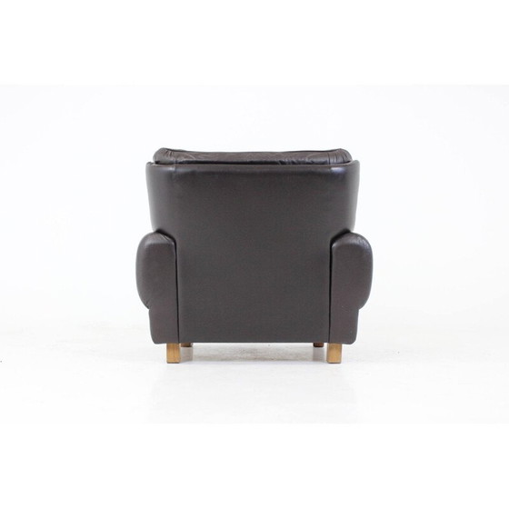 Image 1 of Brown leather armchair by Vyber, 1970