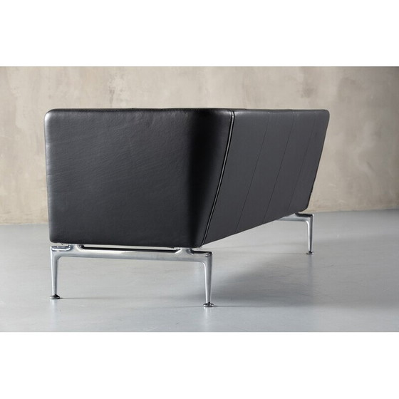 Image 1 of Vintage Vitra Suita 2-seater sofa in black leather by Charles and Ray Eames, Germany 1990
