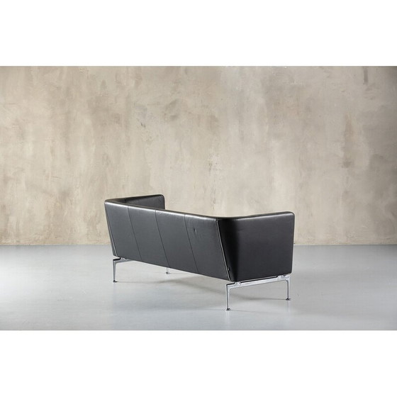 Image 1 of Vintage Vitra Suita 2-seater sofa in black leather by Charles and Ray Eames, Germany 1990