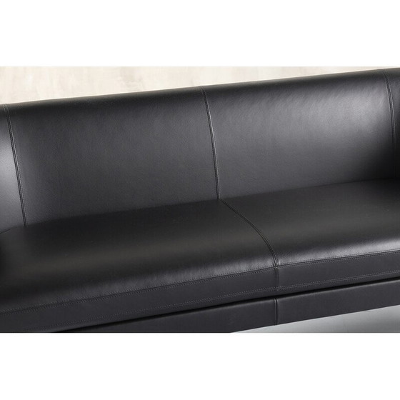 Image 1 of Vintage Vitra Suita 2-seater sofa in black leather by Charles and Ray Eames, Germany 1990
