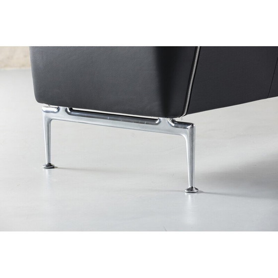 Image 1 of Vintage Vitra Suita 2-seater sofa in black leather by Charles and Ray Eames, Germany 1990