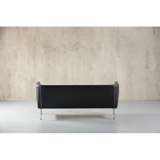 Image 1 of Vintage Vitra Suita 2-seater sofa in black leather by Charles and Ray Eames, Germany 1990