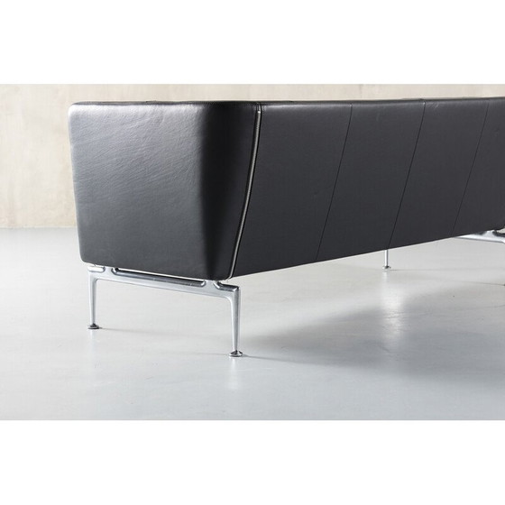 Image 1 of Vintage Vitra Suita 2-seater sofa in black leather by Charles and Ray Eames, Germany 1990