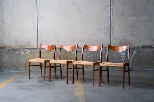 4 X Model Gs60 Dining Chairs By Arne Wahl Iversen For Glyngøre Stolefabrik