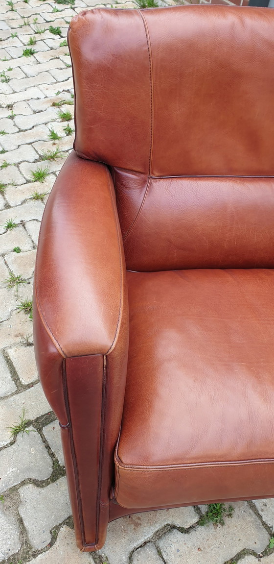 Image 1 of Art Nouveau Leather Bench