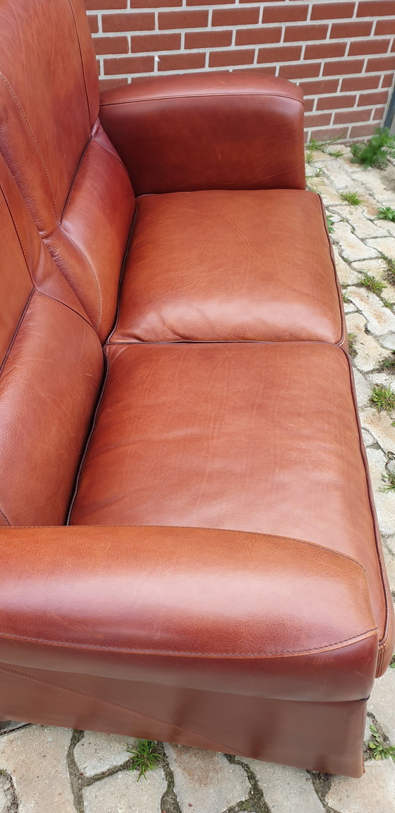 Image 1 of Art Nouveau Leather Bench