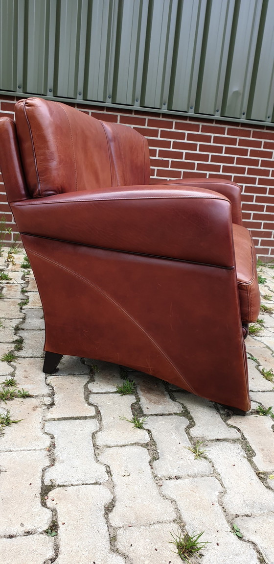 Image 1 of Art Nouveau Leather Bench