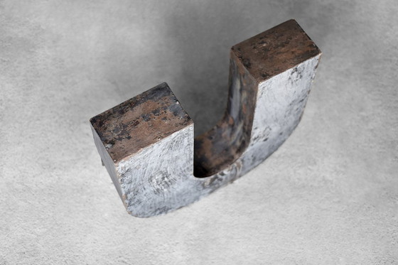Image 1 of Lettera U in metallo polacco industriale vintage, anni '50