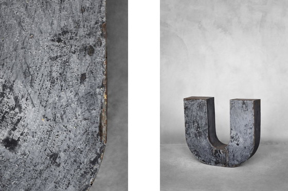 Image 1 of Lettera U in metallo polacco industriale vintage, anni '50