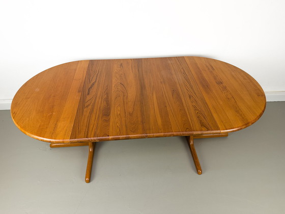 Image 1 of Danish Round Teak Dining Table with Extensions