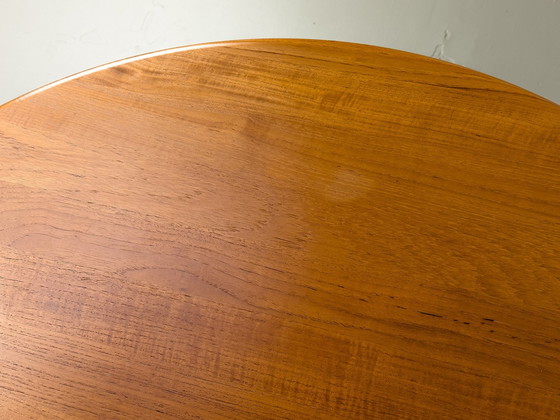 Image 1 of Danish Round Teak Dining Table with Extensions