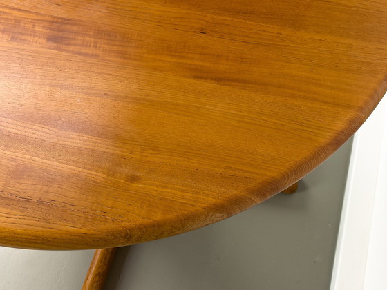 Image 1 of Danish Round Teak Dining Table with Extensions