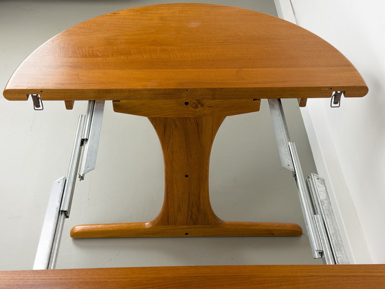 Image 1 of Danish Round Teak Dining Table with Extensions