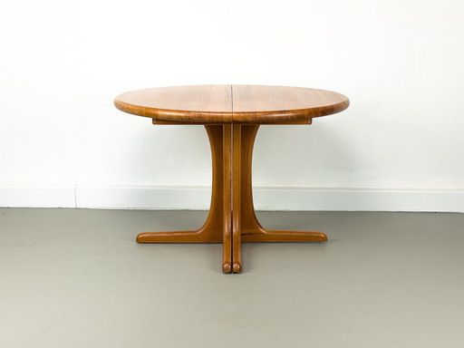 Danish Round Teak Dining Table with Extensions