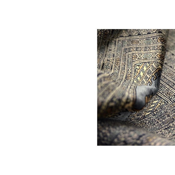 Image 1 of Tappeto Bukhara vintage pakistano blu e grigio tessuto a mano, anni '60