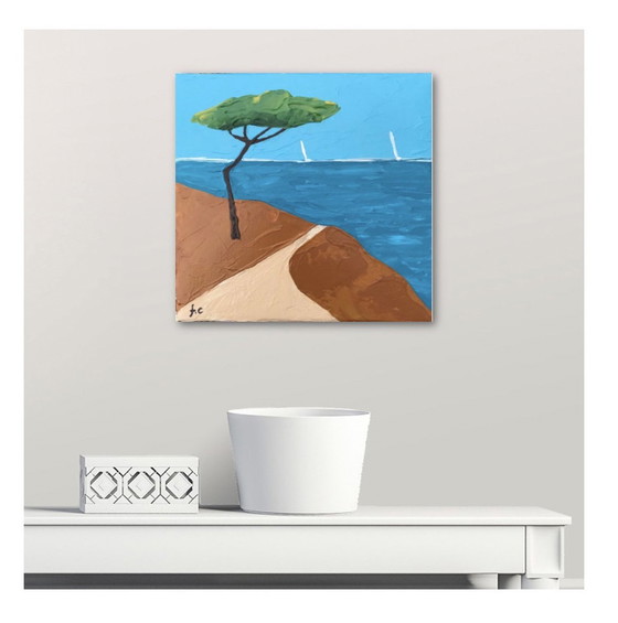 Image 1 of The Coastal Path. Acrylic by Frédéric Cadiou.