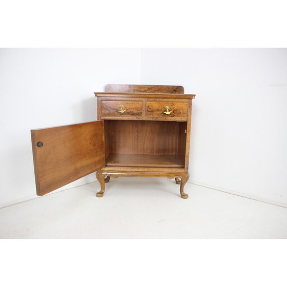 Image 1 of Vintage wood and mirror display cabinet, Czechoslovakia 1920