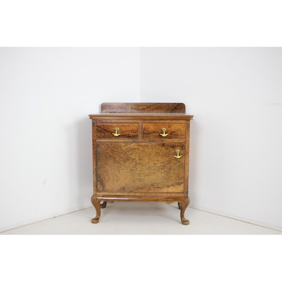 Image 1 of Vintage wood and mirror display cabinet, Czechoslovakia 1920
