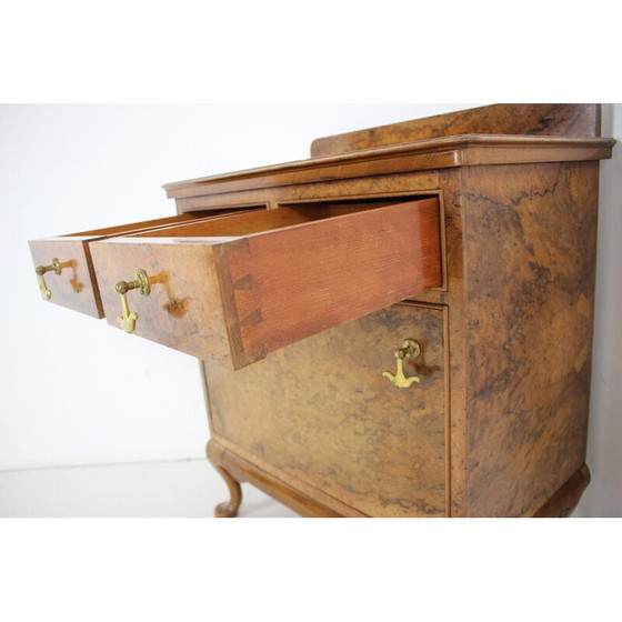 Image 1 of Vintage wood and mirror display cabinet, Czechoslovakia 1920